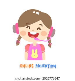 Caricatura para el vector de educación en línea.