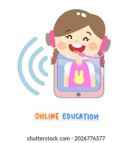 Cartoon for online education vector.
