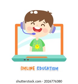 Cartoon for online education vector.