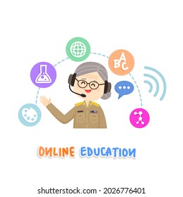 Cartoon für Online-Bildung Vektor.