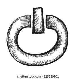 cartoon On/Off switch icon, vector illustration