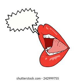 Cartoon Open Mouth With Speech Bubble