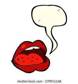 cartoon open mouth with speech bubble