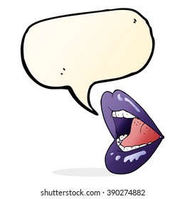 cartoon open mouth with speech bubble