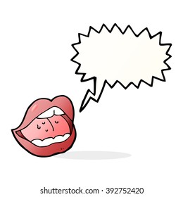 cartoon open mouth with speech bubble