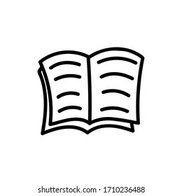 
Cartoon Open Notebook oder buchen Sie einfach Vektorillustration Symbol. Skizzengrafik einzeln auf weißem Hintergrund