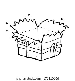 regalo abierto de caricatura