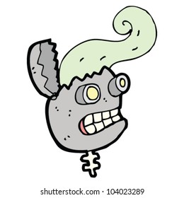 cartoon open robot head