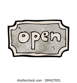 cartoon open sign