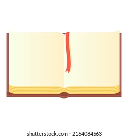 Cartoon opened book with blank pages