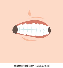 Cartoon Opening Mouth To Show Teeth-vector