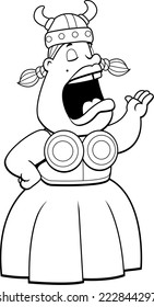 A Cartoon Opera Singer In A Valkyrie Costume.