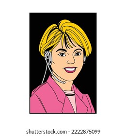 vector de dibujo de mano de avatar operador de caricatura
