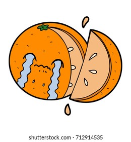 naranja de caricatura