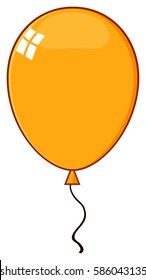 Cartoon Orange Balloon. Vector Illustration Isolated On White Background