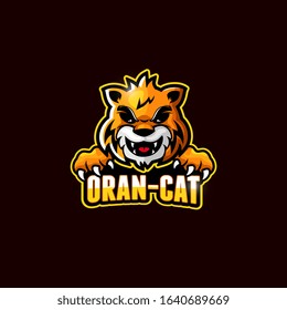 cartoon orange big cat esports logo