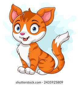 Cartoon orange cat on white background