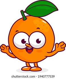 Cartoon orange character. Vector illustration