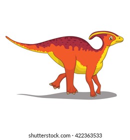 Cartoon orange  dinosaur