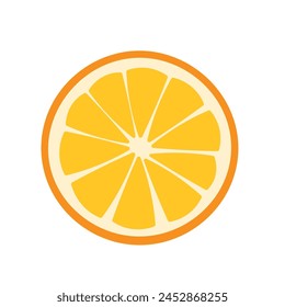 Cartoon orange fruit slice, flat design illustration

