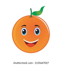 cartoon orange fruit vector illustration design on white background.