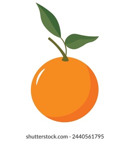 Ilustración vectorial de fruta naranja de dibujos animados, aislado sobre fondo blanco