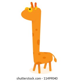 Cartoon orange giraffe