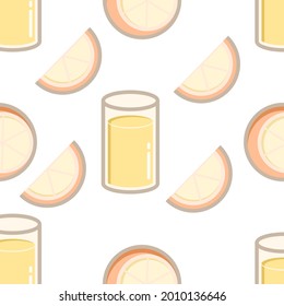 cartoon orange juice seamless pattern