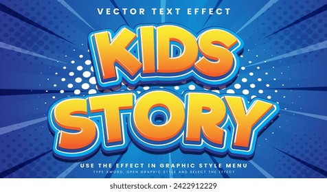 Cartoon Orange Kids Story Fully Editable Text Effect Template