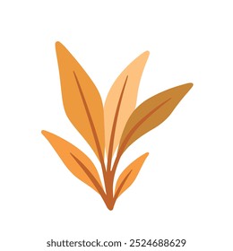 Cartoon Orange Leaves Icon Art with Aesthetic Vector Illustration for Autumn Nature Background and Banner Element Decoration