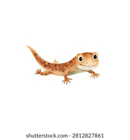 Cartoon orange lizard with big eyes
