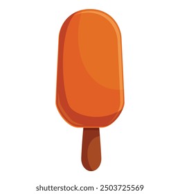 Cartoon orange popsicle refreshing on a hot summer day