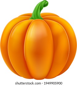 A cartoon orange pumpkin vegetable food item