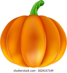 A cartoon orange pumpkin vegetable food item