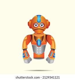 Dibujo naranja de la tecnología de la ciencia robótica Concepto aislado ilustración futurista moderna