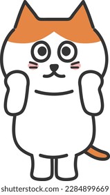 Cartoon orange tabby cat rooting for someone, vector illustration isolated on a transparent background.