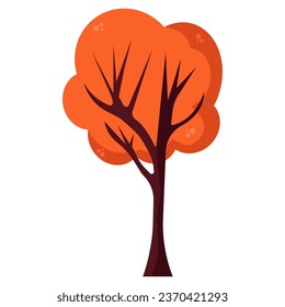 Cartoon orange tree. Vector illustration