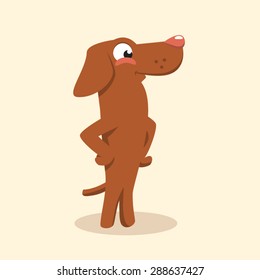 Cartoon orange Vizsla dog