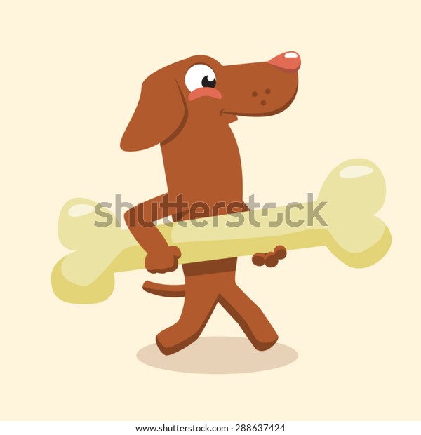 Cartoon Orange Vizsla Dog Bone Stock Vector Royalty Free 288637424