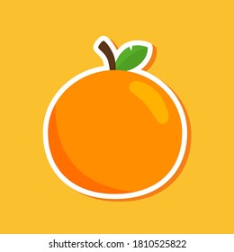 naranja de dibujos animados con diseño vectorial de contorno blanco.