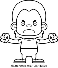 A cartoon orangutan looking angry.