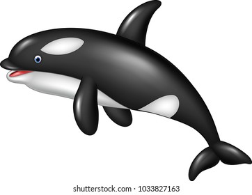 Cartoon orca isolated on white background