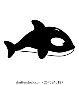 Cartoon Orca Vector Illustration on White Background