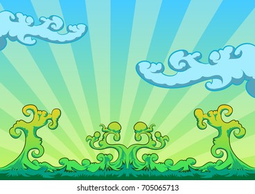 cartoon ornamental landscape background