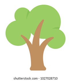 
A cartoon ornamental tree, shrub flat icon
