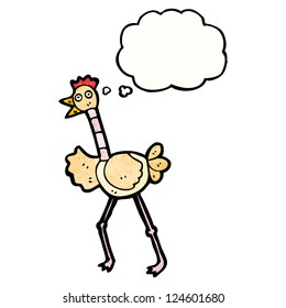 cartoon ostrich