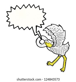 avestruz de desenho animado