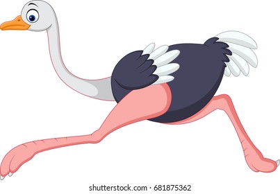 Cartoon Ostrich Running