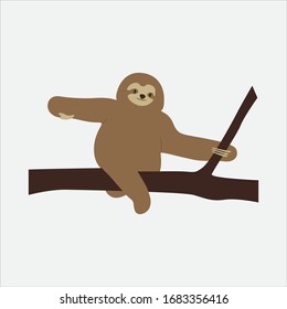 Cartoon otter. Cute Cartoon otter, Vector illustration on a white background. Drawing for children.