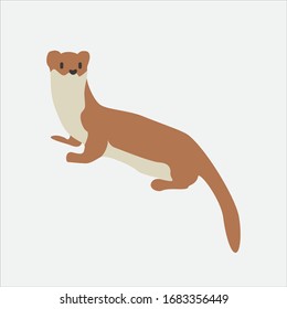 Cartoon otter. Cute Cartoon otter, Vector illustration on a white background. Drawing for children.